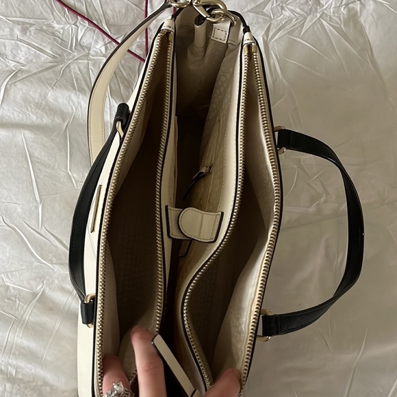 Kate Spade Laurel Way color block purse (white,beige, and black) - Picture 7 of 9